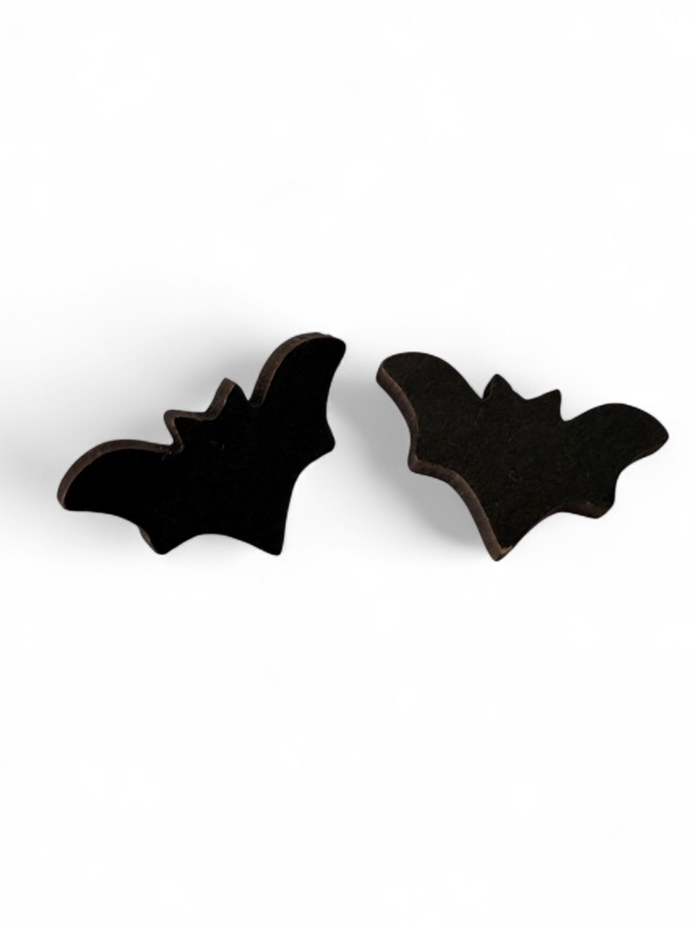Black Bat Stud Earrings - Unbranded